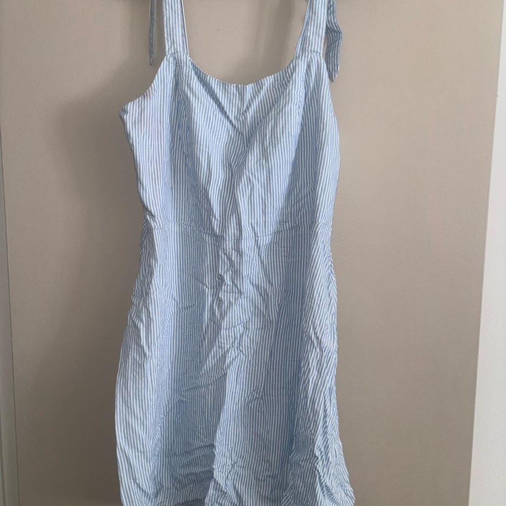 Blue and White Striped Dress